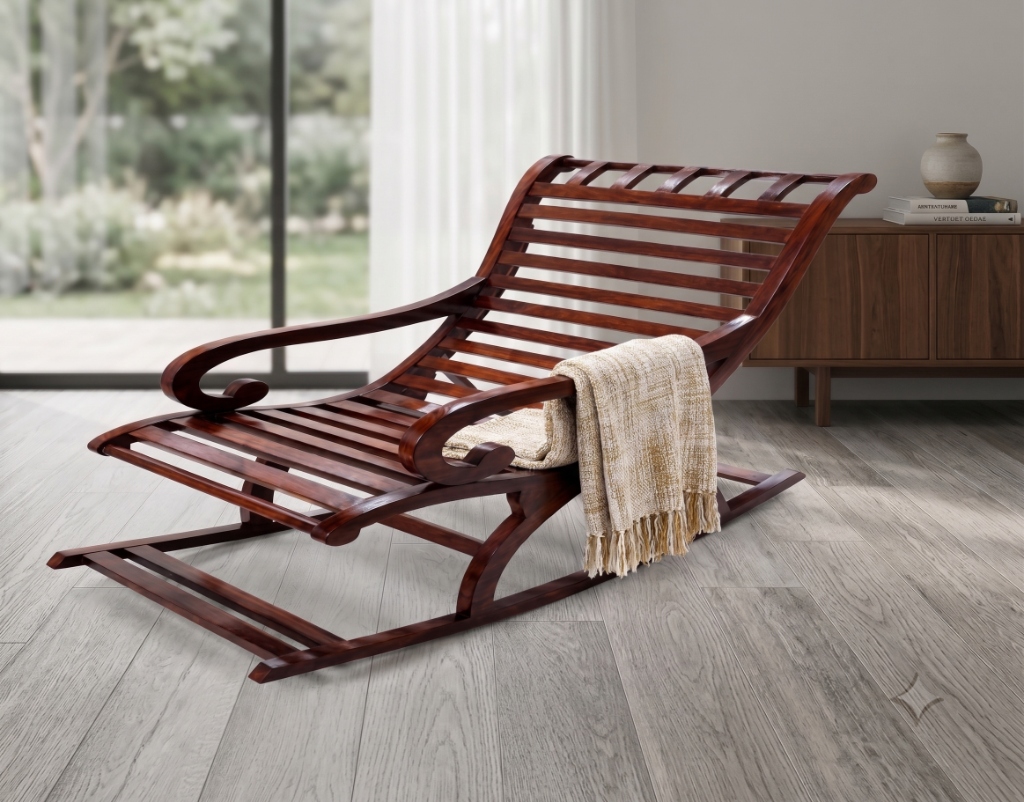Classic Sheesham Wood Easy Chair